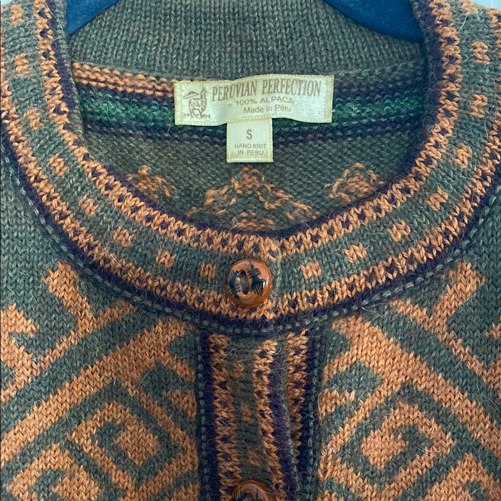 Colorful Geometric Alpaca Cardigan - Picture 4 of 4